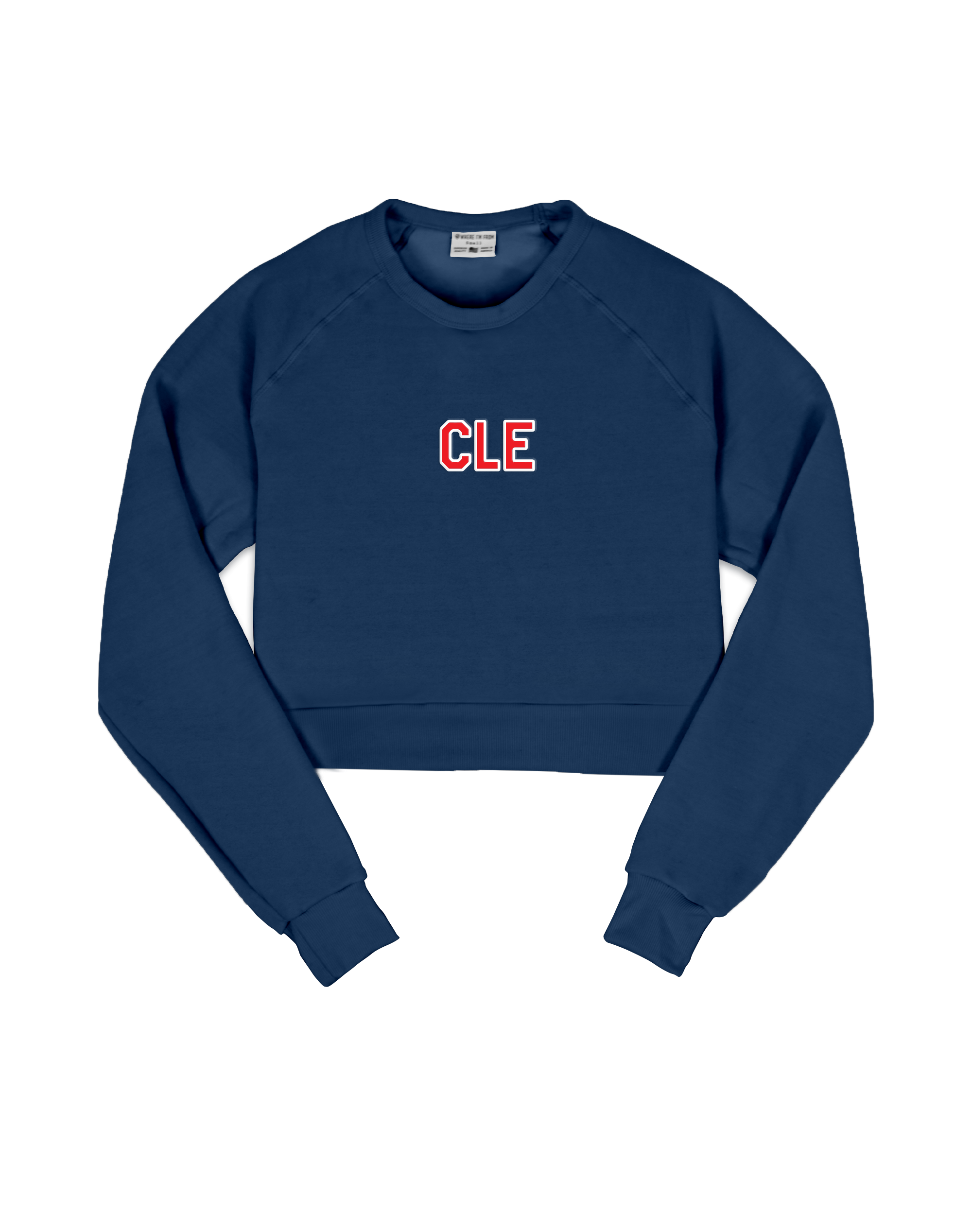 CLE Embroidered Navy Crop Sweatshirt