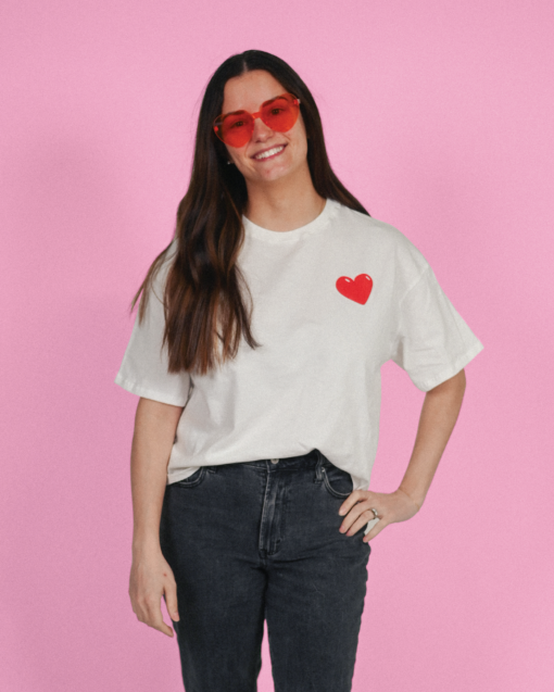 Love Yourself White Cotton Easy Tee