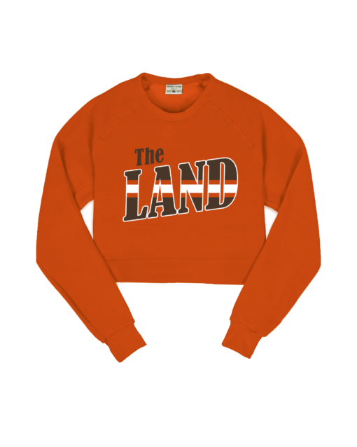 The Land Stripes Orange Crop Sweatshirt