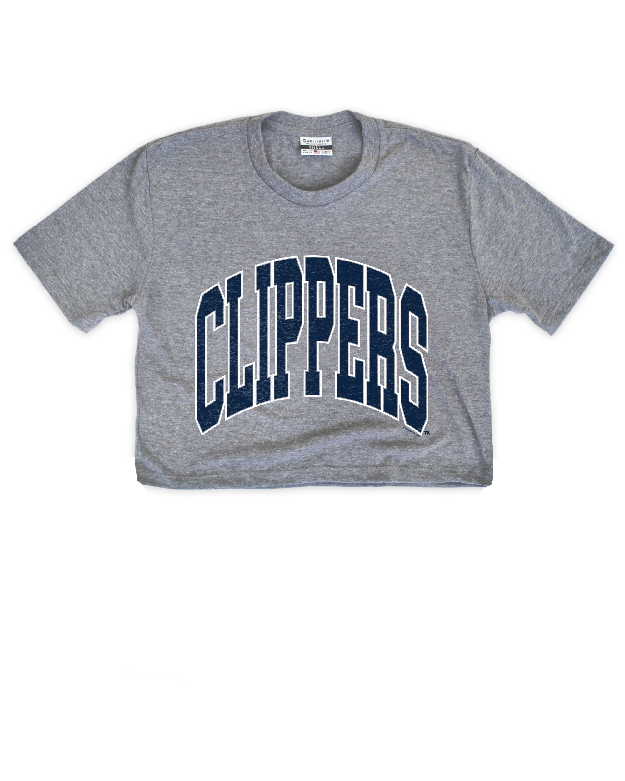 Clippers Oversized Gray Crop Top