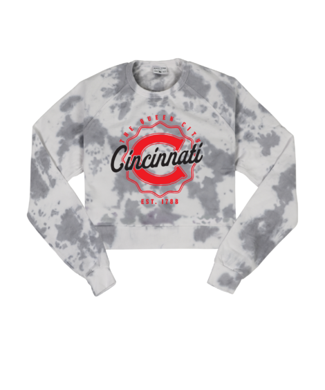 Cincinnati C Tie Dye Crop Sweatshirt