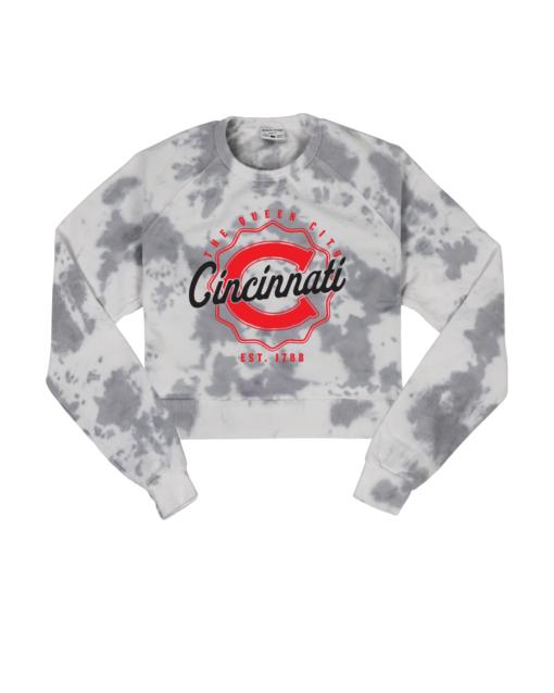 Cincinnati C Tie Dye Crop Sweatshirt