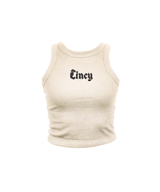 Cincy Olde Embroidered Oatmeal High Neck Tank