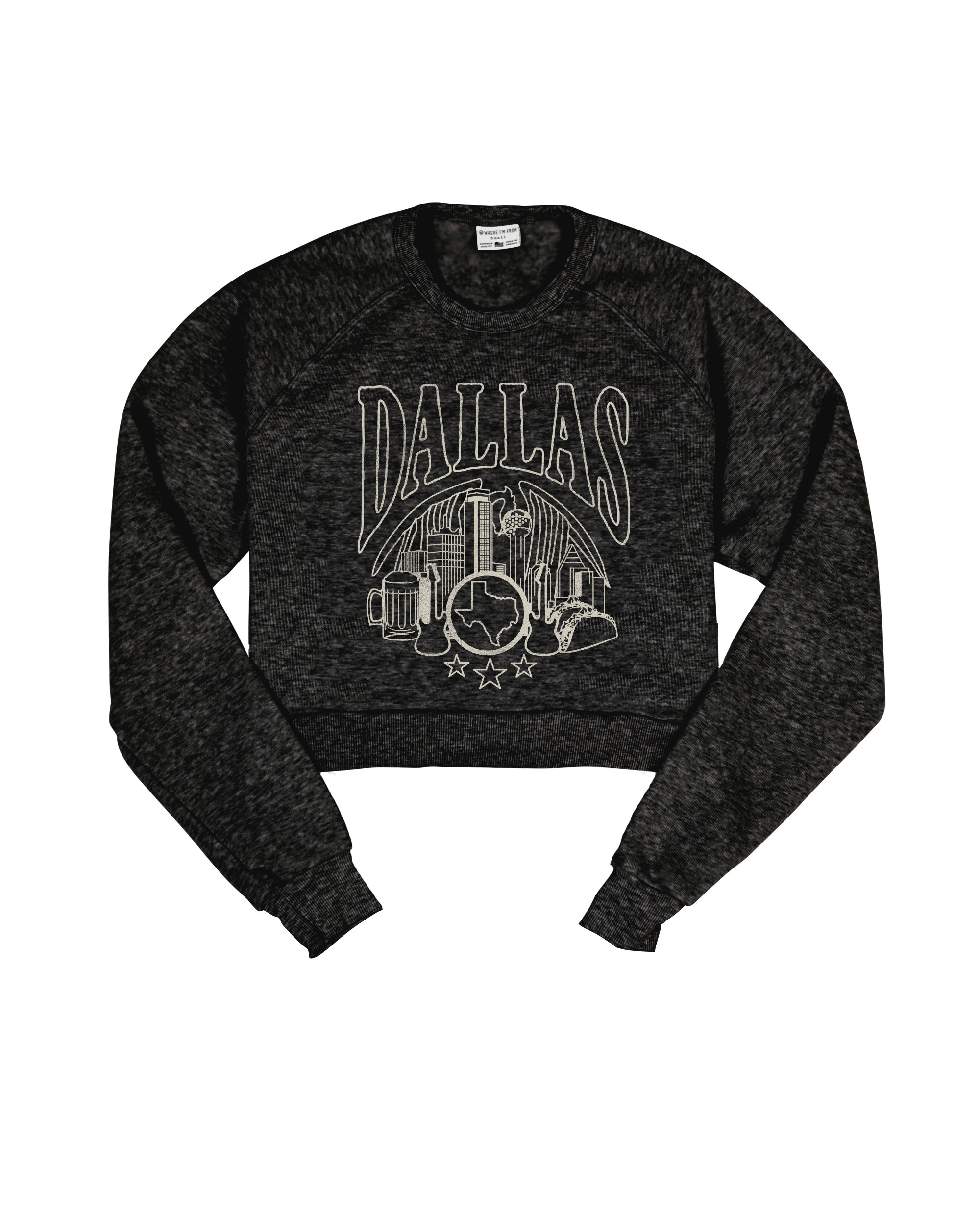 Dallas Tour Black Crop Sweatshirt