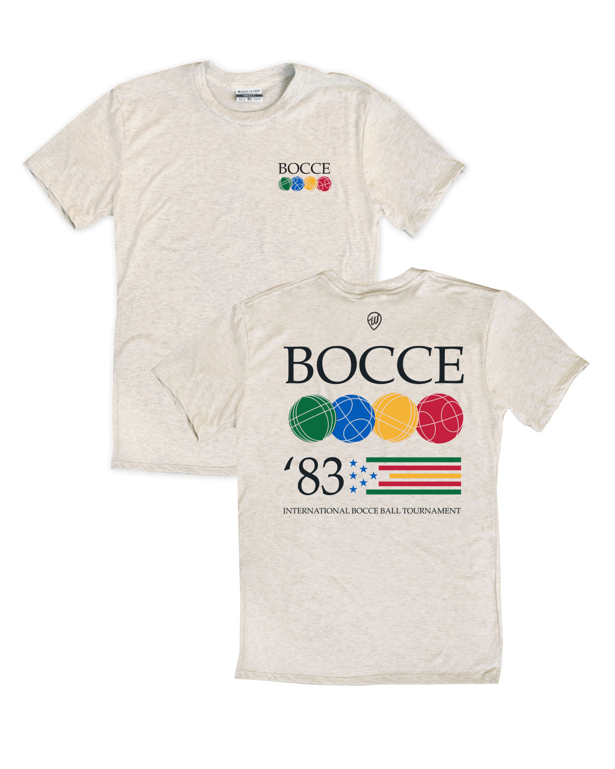 International Bocce Front/Back Oatmeal Crew
