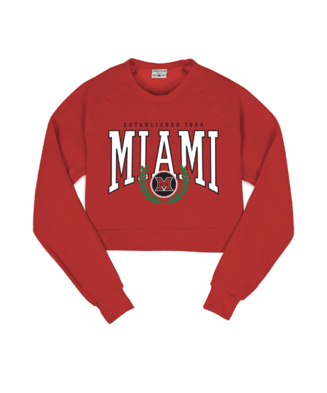 Miami University Vines Red Crop Sweatshirt