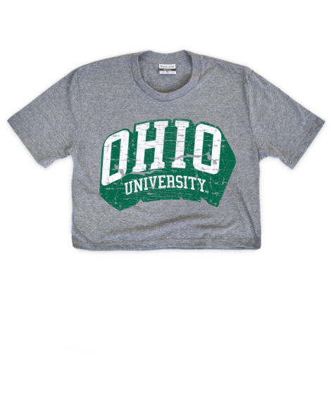 Ohio University Block Gray Crop Top