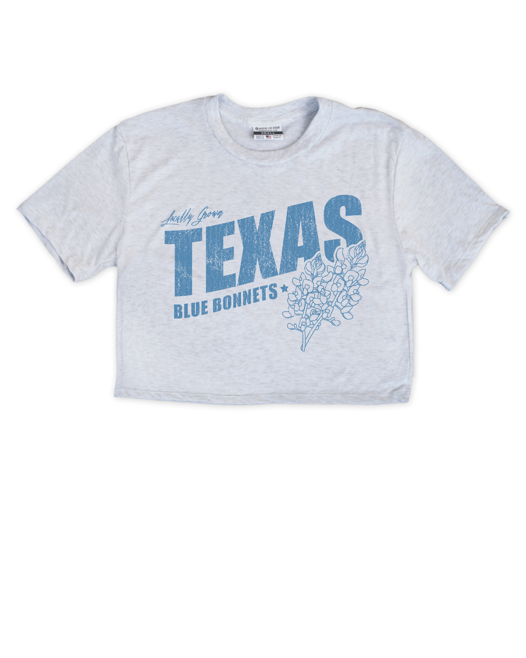 Texas Blue Bonnet Ash Crop Top