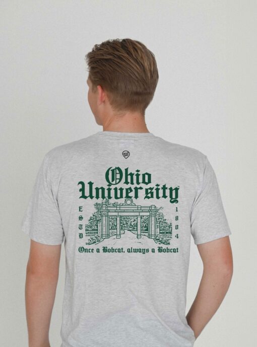 Ohio University Est. 1804 Front/Back Ash Crew T-Shirt