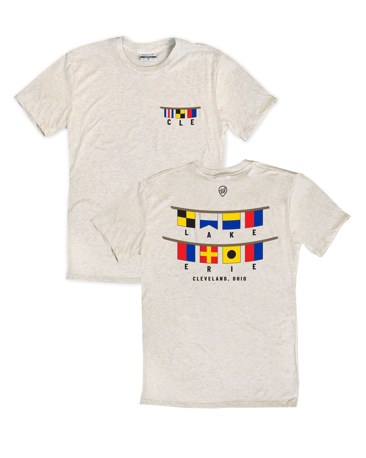 Cle Nautical Flags Front/Back Oatmeal Crew