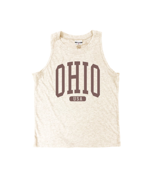 Ohio USA Arch Oatmeal Relaxed Tank