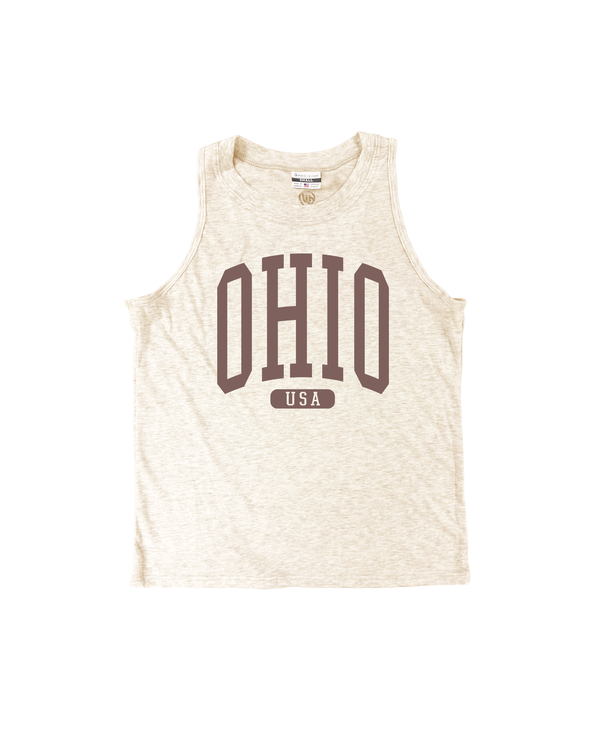 Ohio USA Arch Oatmeal Relaxed Tank