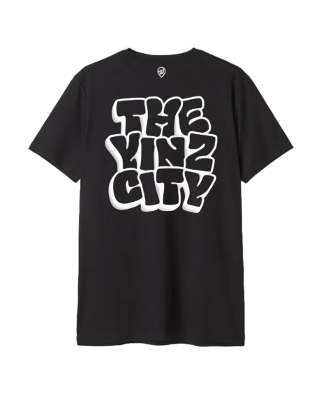 The Yinz City Puff Print Black Cotton Crew