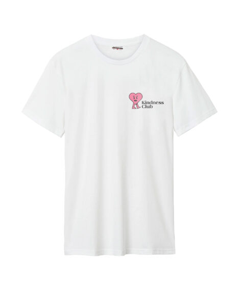 Kindness Club Front/Back White Cotton Crew T-Shirt