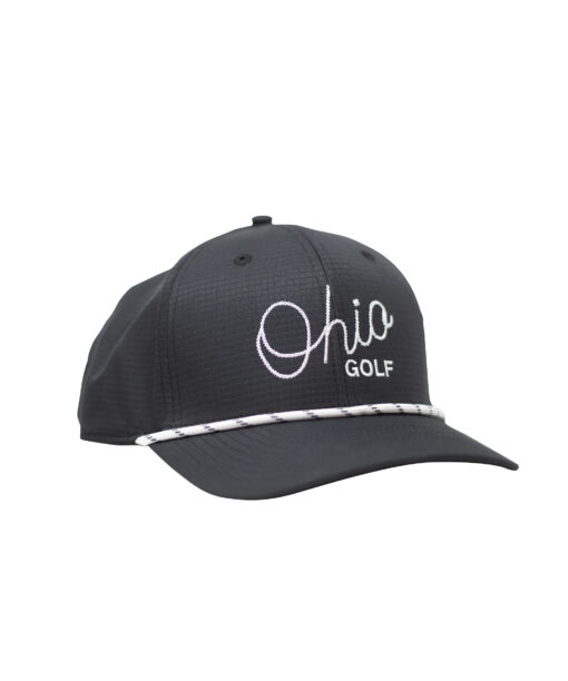 Ohio Golf White Thread Script Black Hat Hat