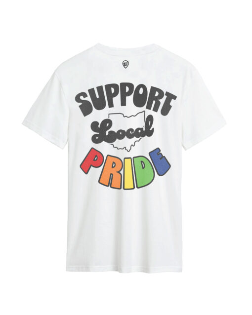 Support Local Pride Front/Back White Cotton Crew T-Shirt