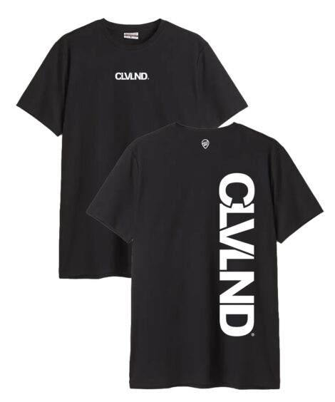 CLVLND Front/Back Black Cotton Crew T-Shirt