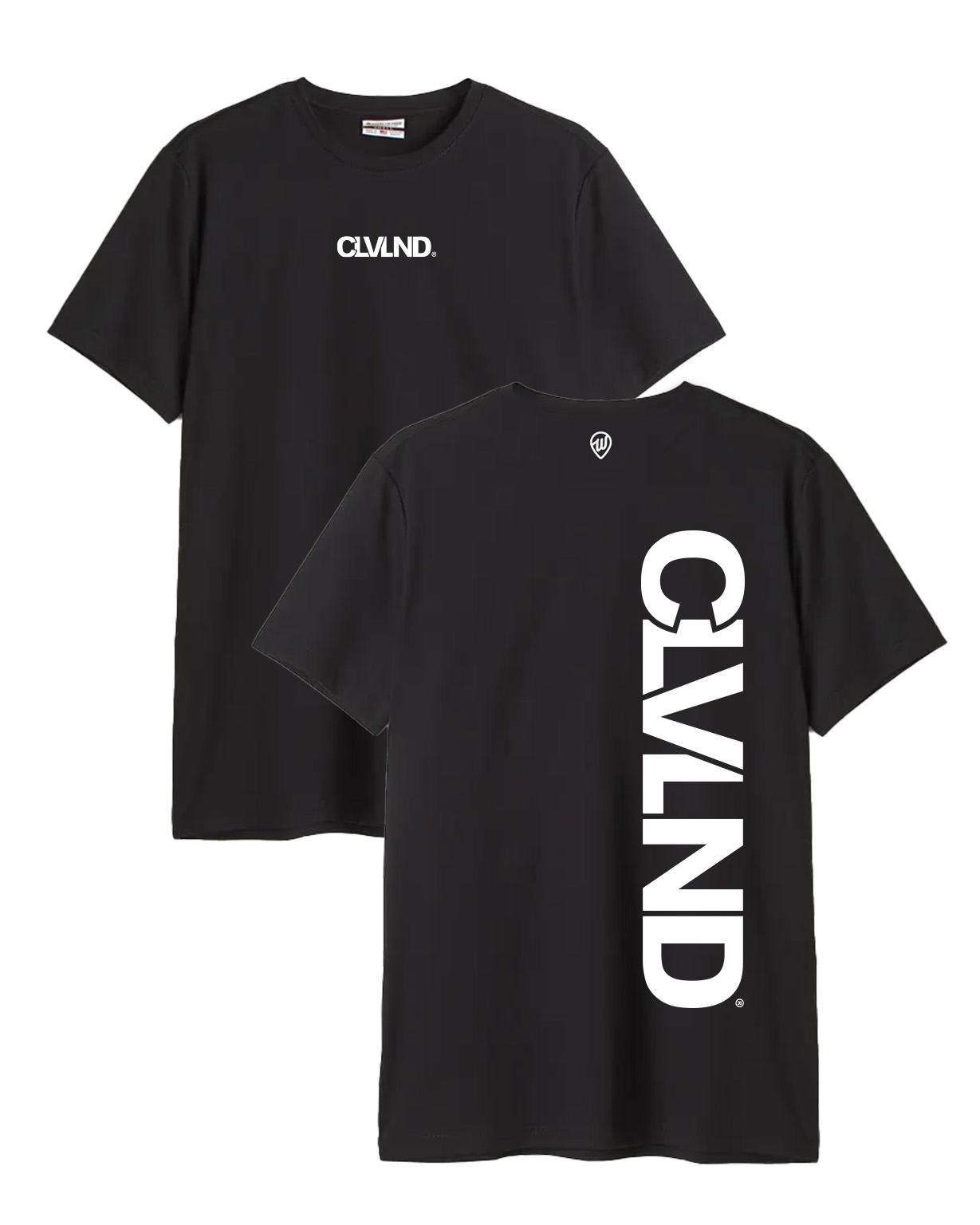 CLVLND Front/Back Black Cotton Crew