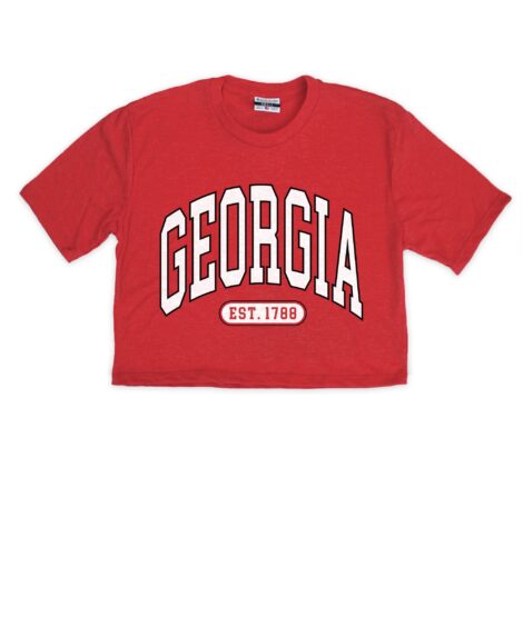 Georgia Oversized Est Red Crop Top