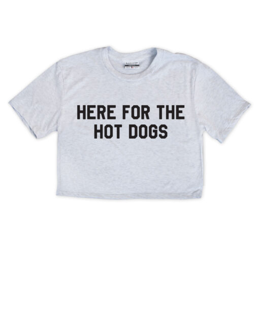 Here for the Hot Dogs Ash Crop Top