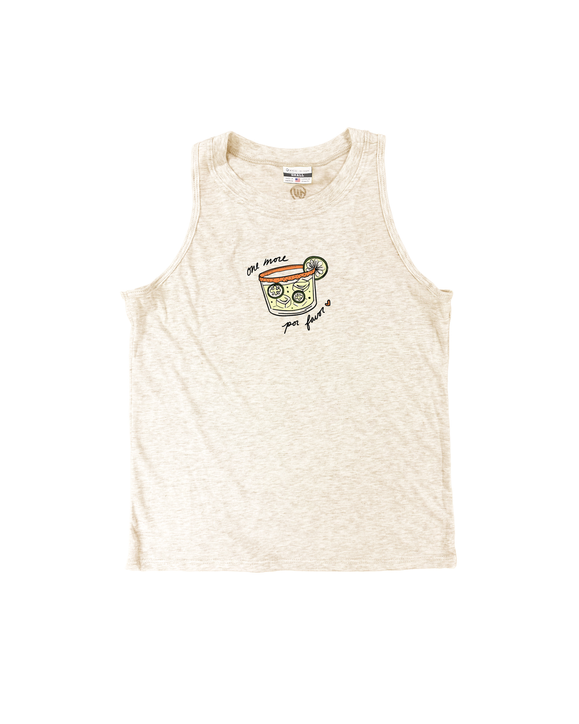 One More Por Favor Oatmeal Relaxed Tank