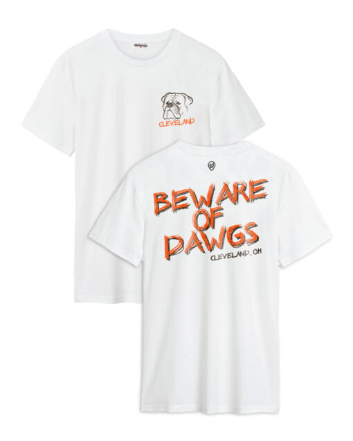 Beware of Dawgs Front/Back White Cotton Crew