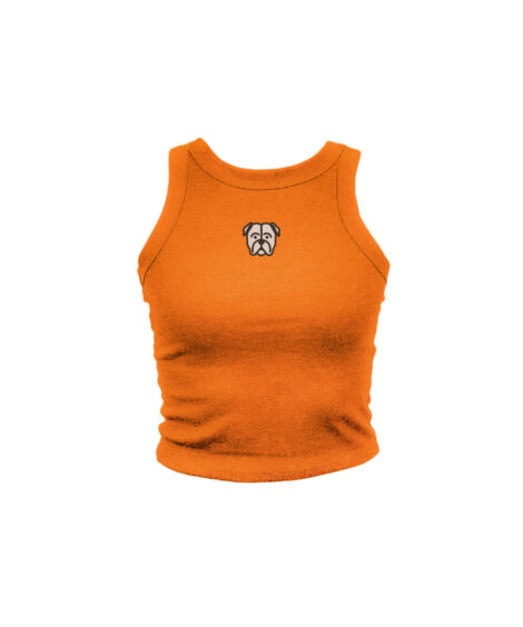 Dawg Embroidered Orange High Neck Tank