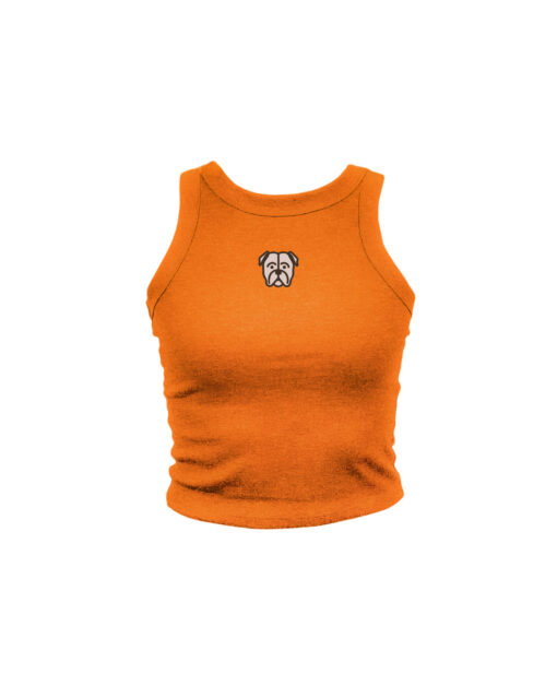 Dawg Embroidered Orange High Neck Tank