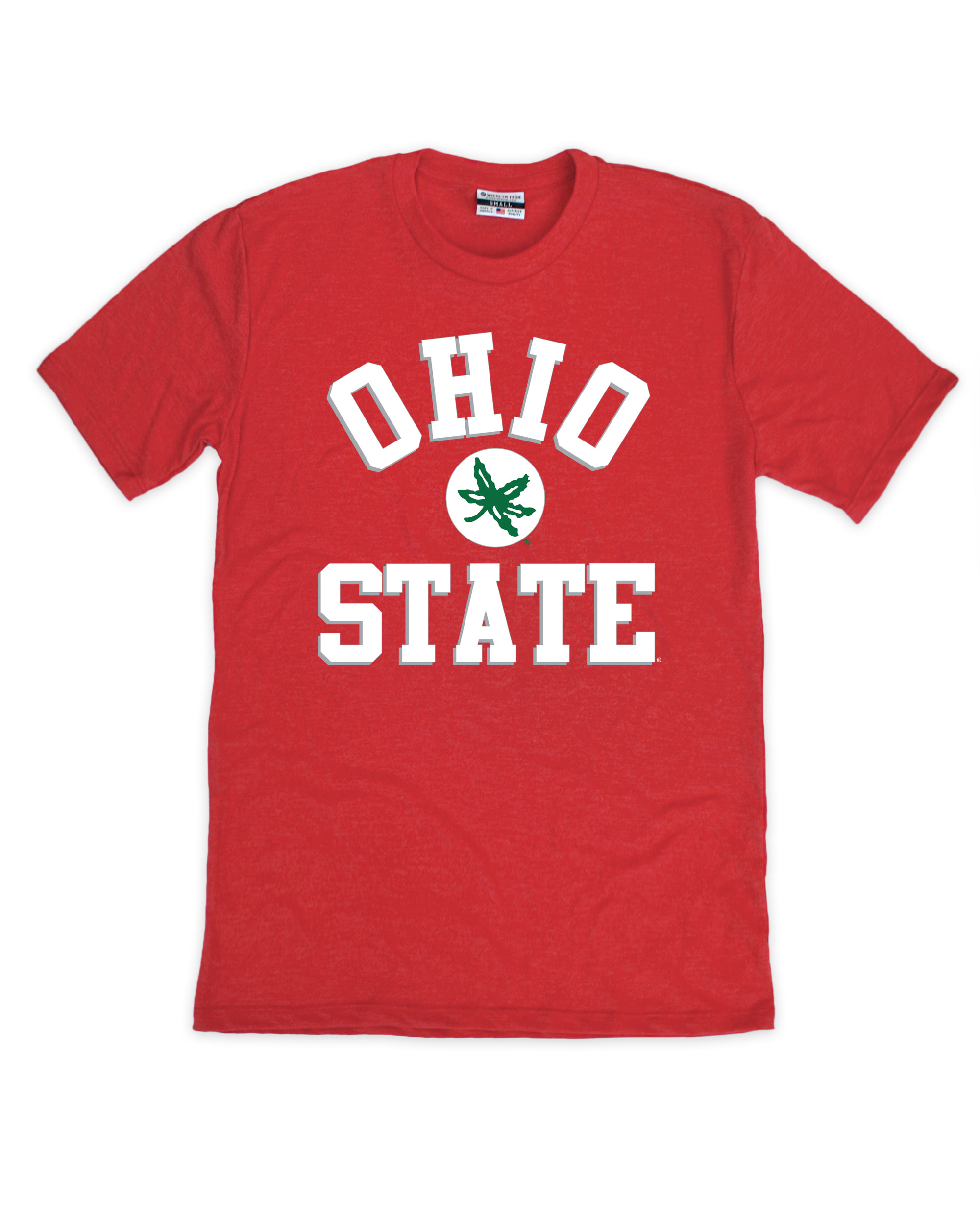 Ohio State Buckeye Leaf Red Crew