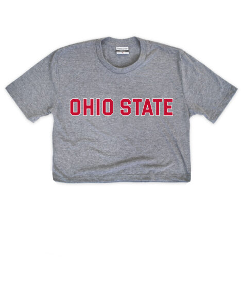 Ohio State Jersey Front/Back Gray Crop Top