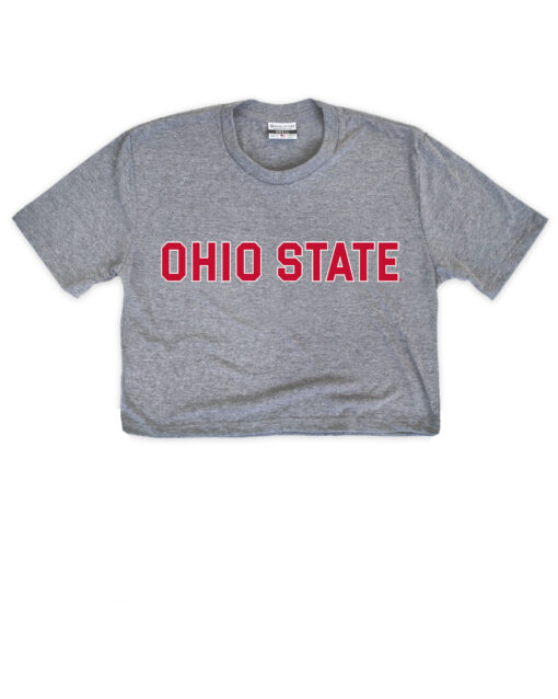 Ohio State Jersey Front/Back Gray Crop Top