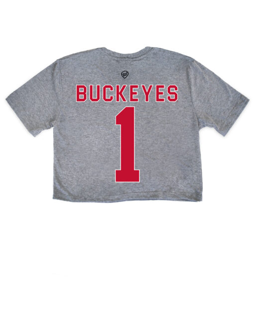 Ohio State Jersey Front/Back Gray Crop Top