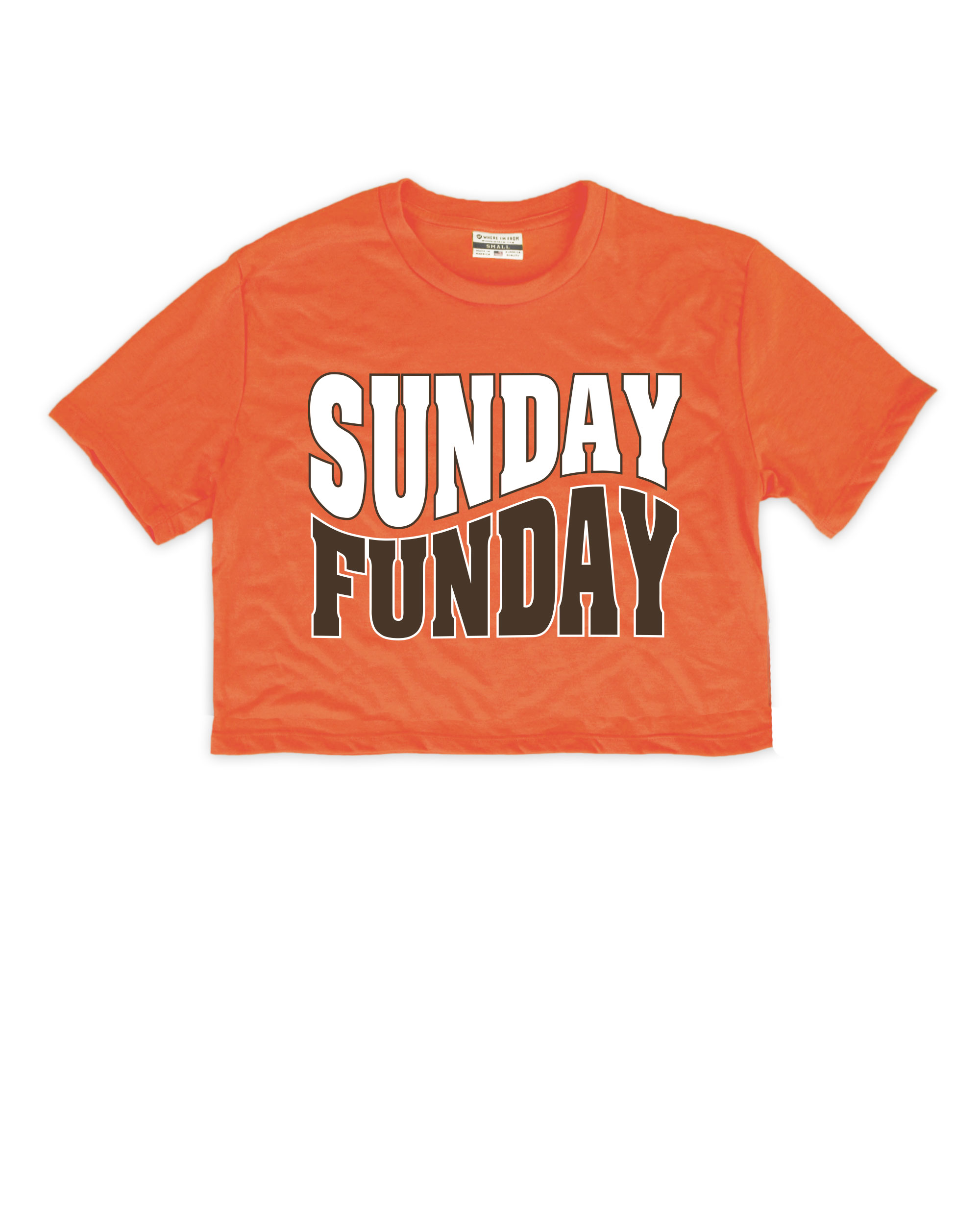 Cle Sunday Funday Orange Crop Top