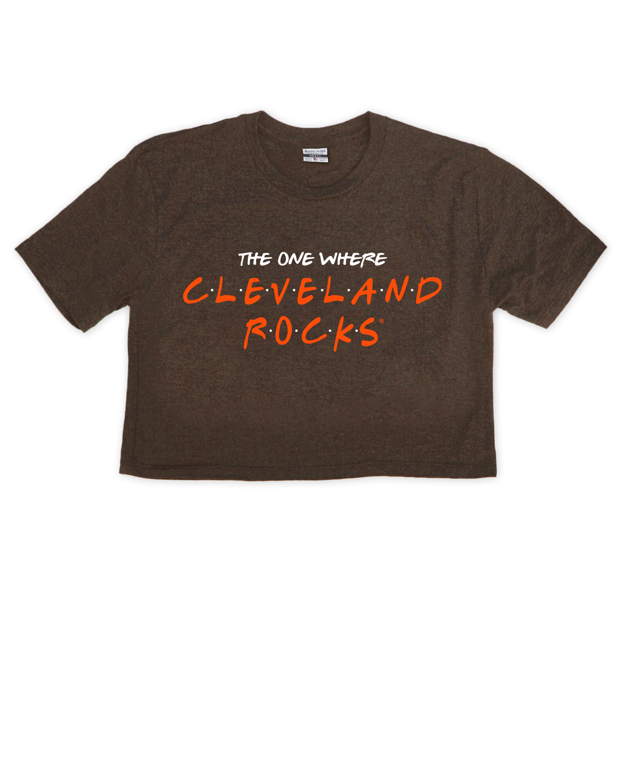 The One Where Cleveland Rocks Brown Crop Top