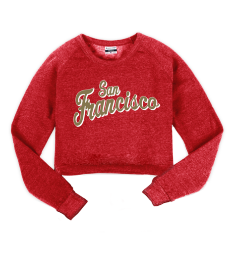 San Francisco Script Red Crop Sweatshirt