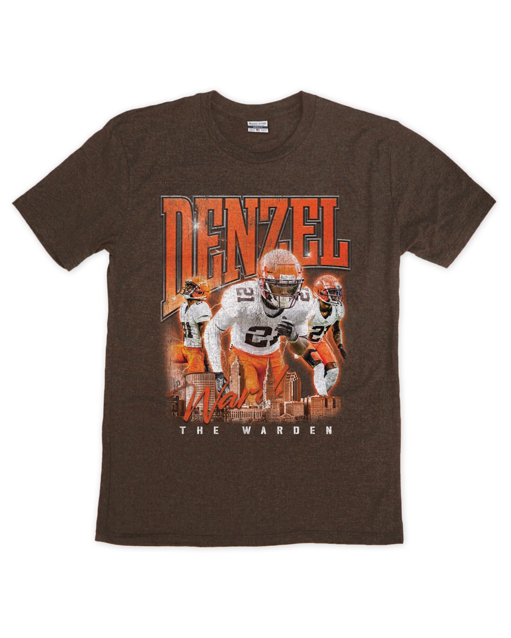 Denzel Ward 90s Collage Brown Crew