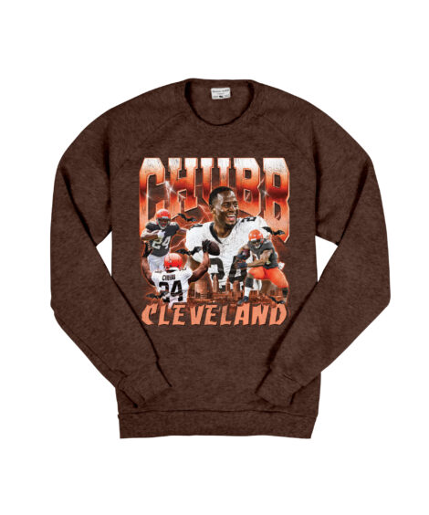 Nick Chubb 90s Collage Brown Sweatshirt