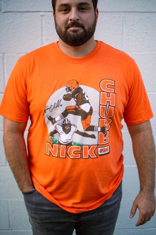 Nick Chubb Leap Orange Crew