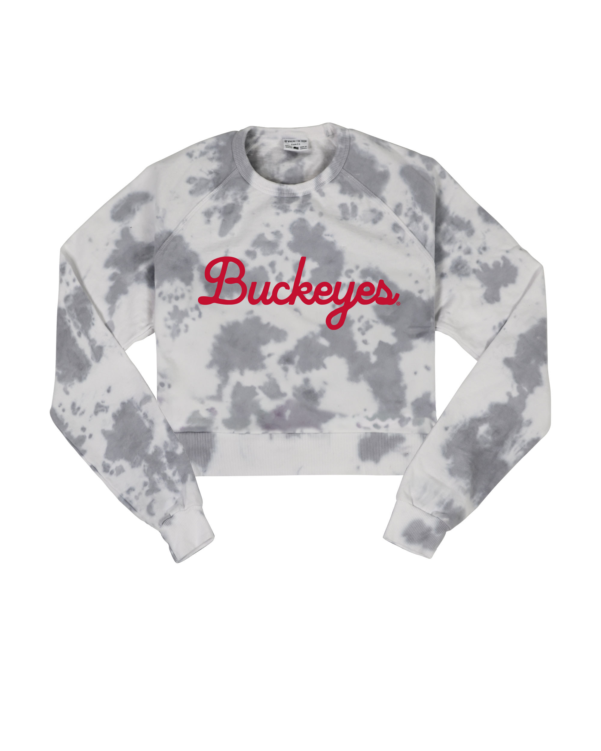 Buckeyes Script Tie Dye Crop Sweatshirt