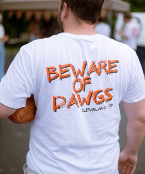 Beware of Dawgs Front/Back White Cotton Crew