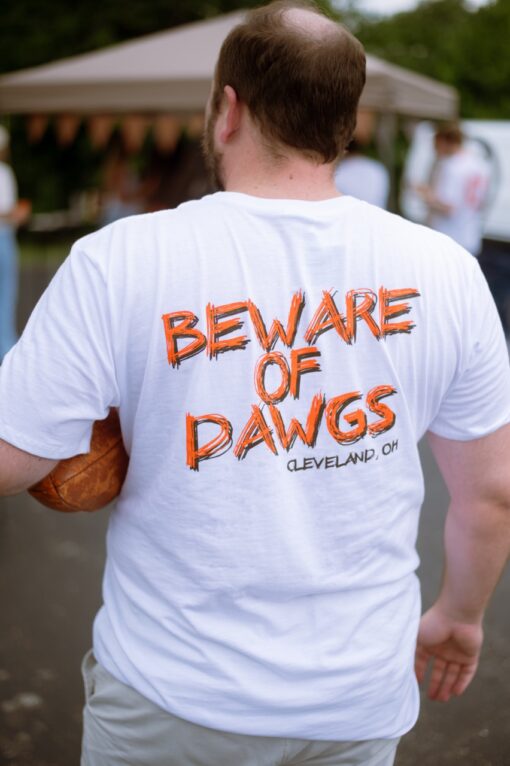 Beware of Dawgs Front/Back White Cotton Crew