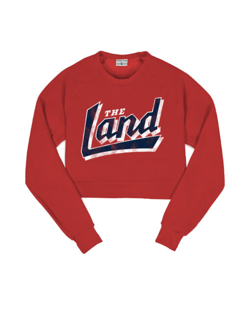 The Land Script Red Crop Sweatshirt