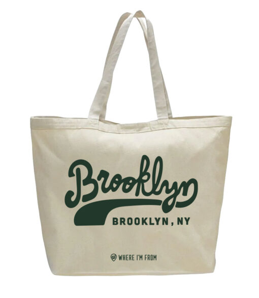 Brooklyn Script Tan Tote