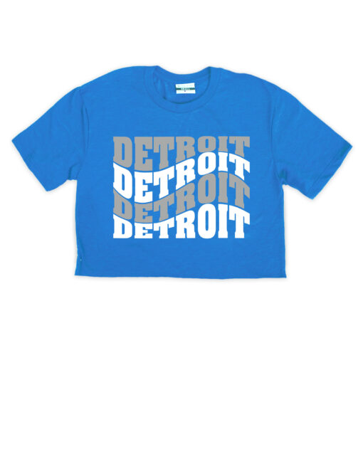 Detroit Repeat Blue Crop Top
