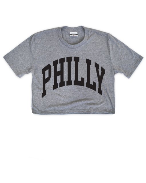 Philly Oversized Gray Crop Top