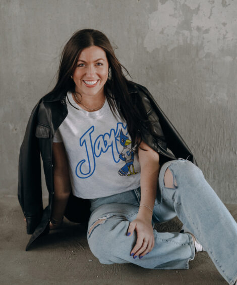 Creighton Bluejays Vintage Ash Crop Top