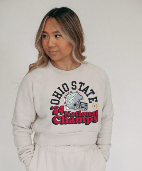 Ohio State Buckeyes College Football Playoff 2024 National Champions Women’s Crop Sweatshirt