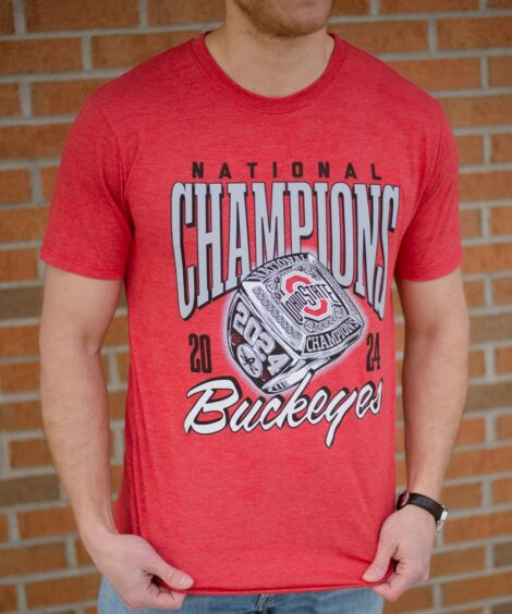 Ohio State Buckeyes College Football Playoff 2024 National Champions Ring Red Crew