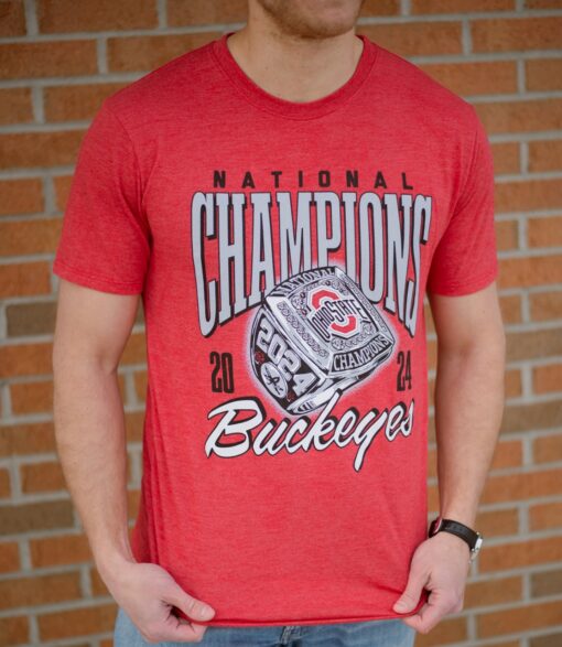 Ohio State Buckeyes College Football Playoff 2024 National Champions Ring Red Crew - Image 2