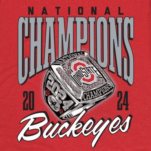 Ohio State Buckeyes College Football Playoff 2024 National Champions Ring Red Crew - Image 3